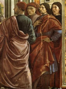 01, Expulsion of Joachim from the Temple (Portrait of Ghirlandaio, the second from the right)