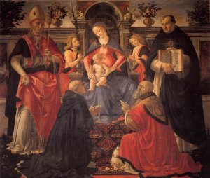 Madonna and Child Enthroned between Angels and Saints c. 1486